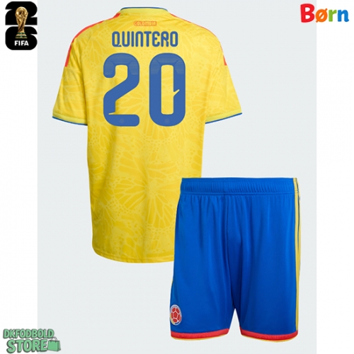 Colombia Juan Fernando Quintero #20 Replika Babytøj Hjemmebanesæt Børn VM 2026 Kortærmet (+ Korte bukser)